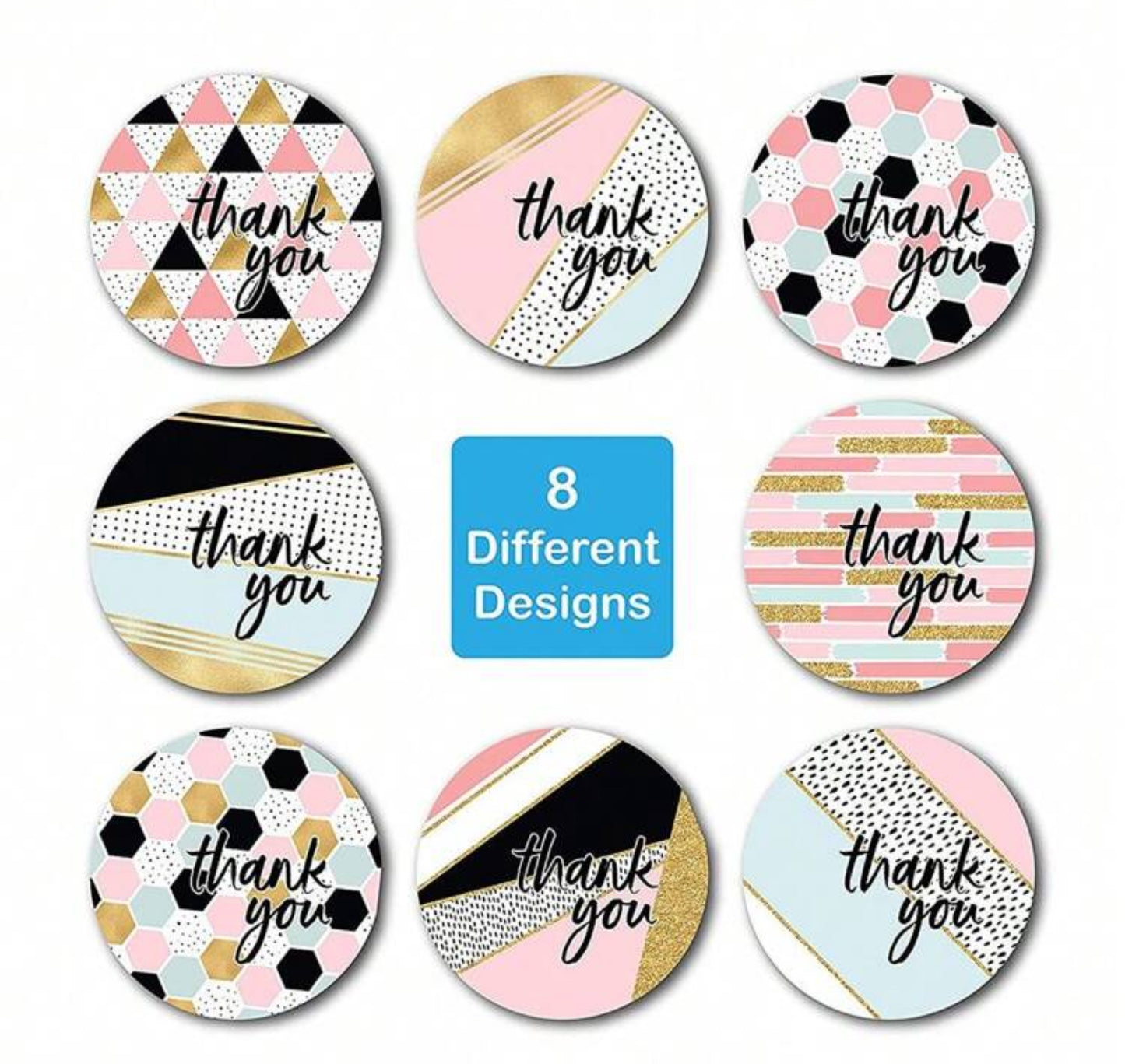 STICKER DE THANK YOU DE COLORES DE 1”