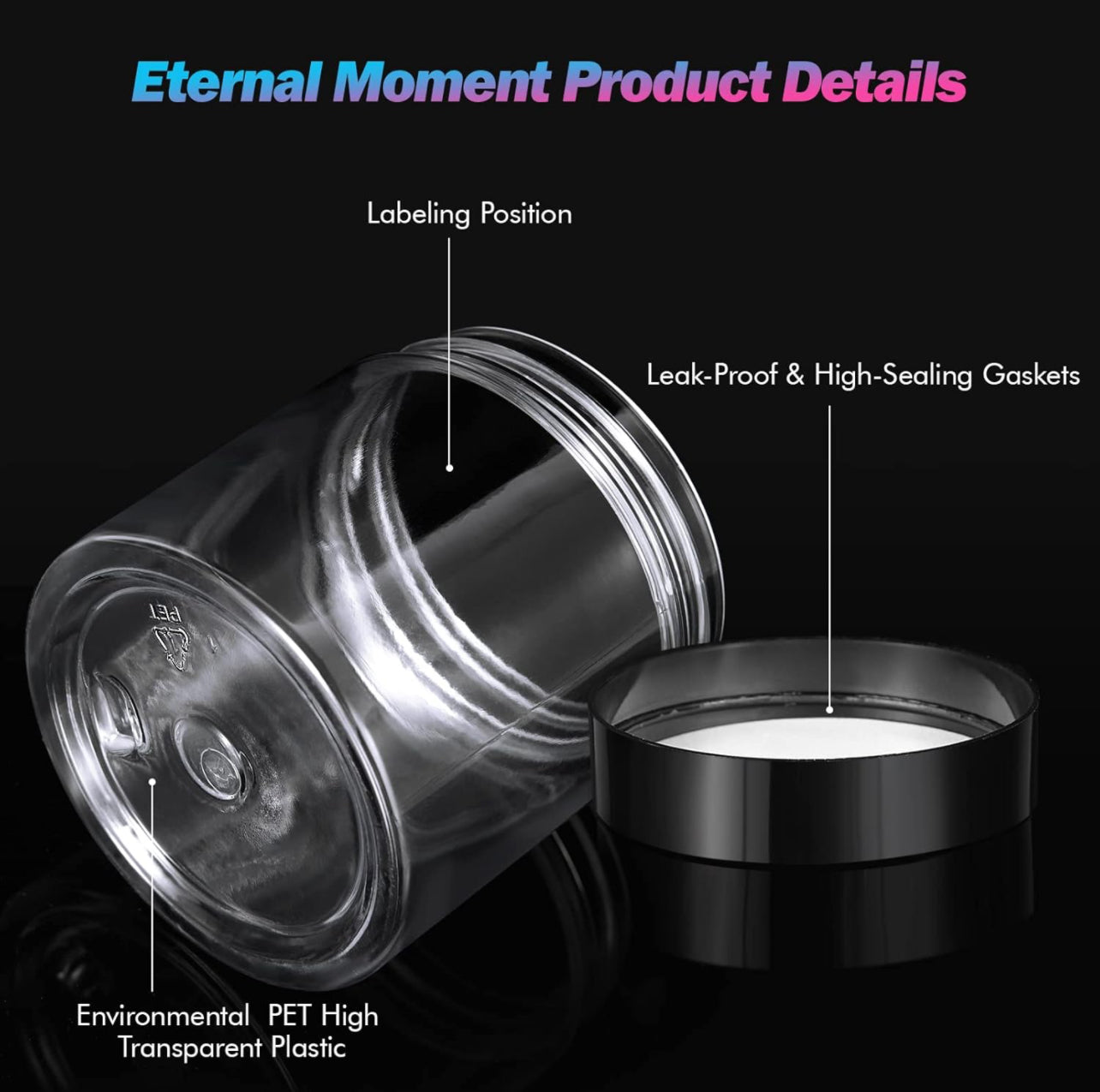 Envases 4oz con Tapa Negra