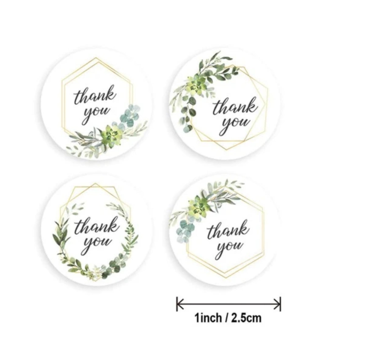 Stickers thank you dear flores de 1”