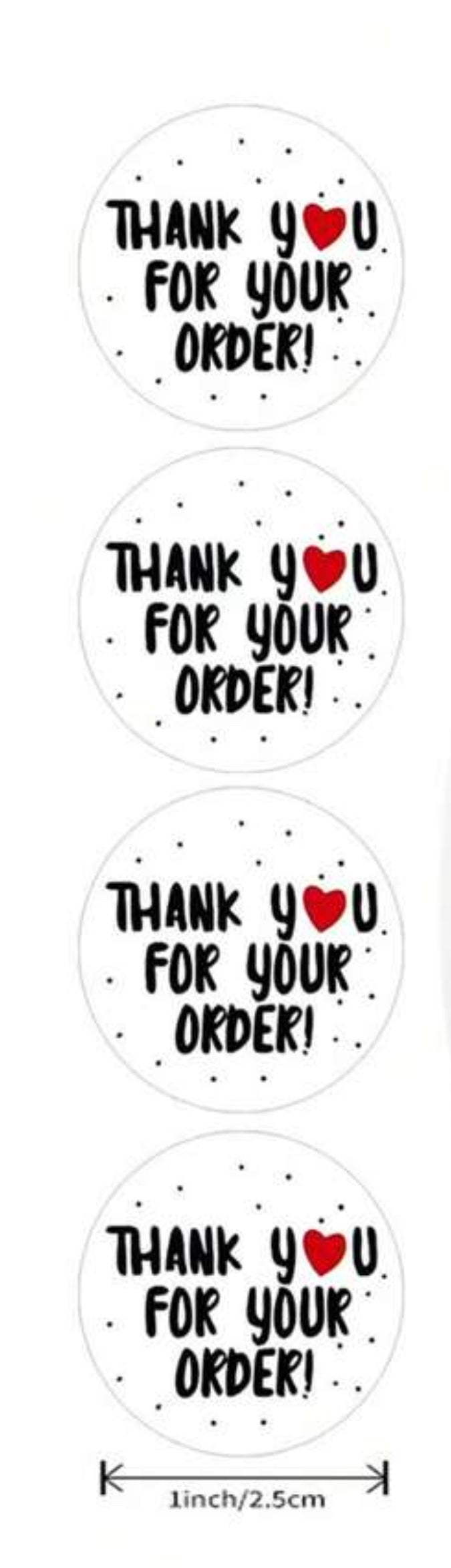 STICKER DE THANCK YOU FOR YOU ORDER