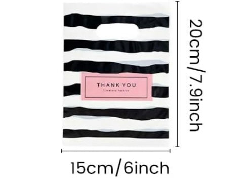 10 Bolsas de Agradecimiento Blanca , Negra y Rosa