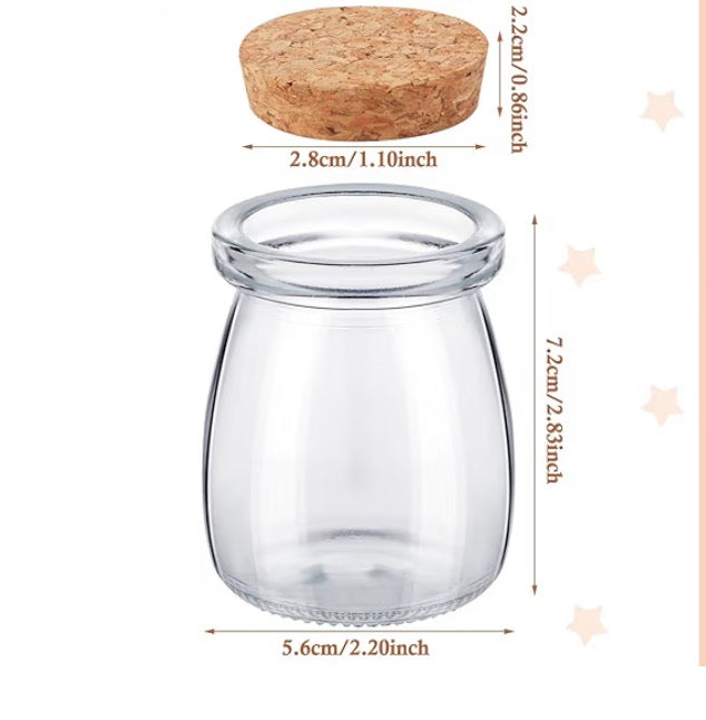 Envases Cristal con tapa de corcho de  3.4 oz