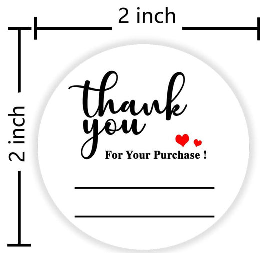 STICKER REDONDOS DE THANK YOU DE 2”